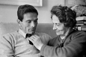 Rome, the writer Pier Paolo Pasolini at home